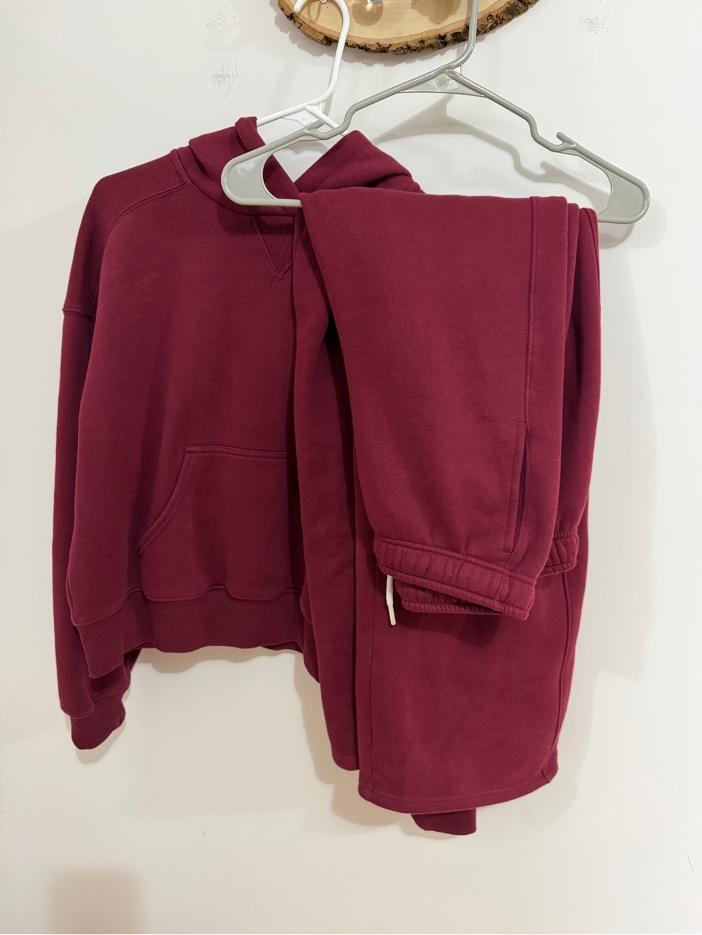 Aerie Maroon Hooded Sweatshirt and Sweatpants Set